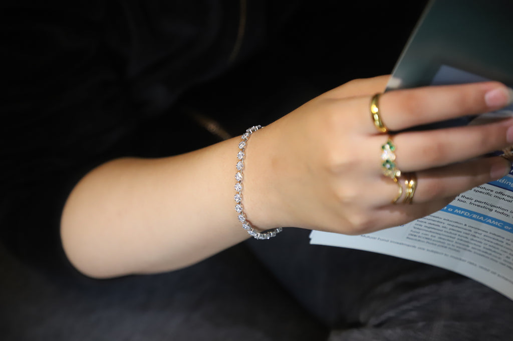 Crystal Flake Tennis Bracelet