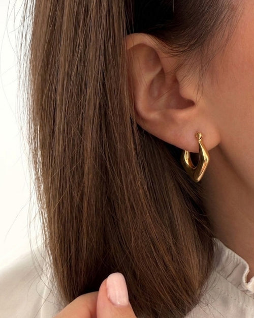 Blush Glow Heart Hoops