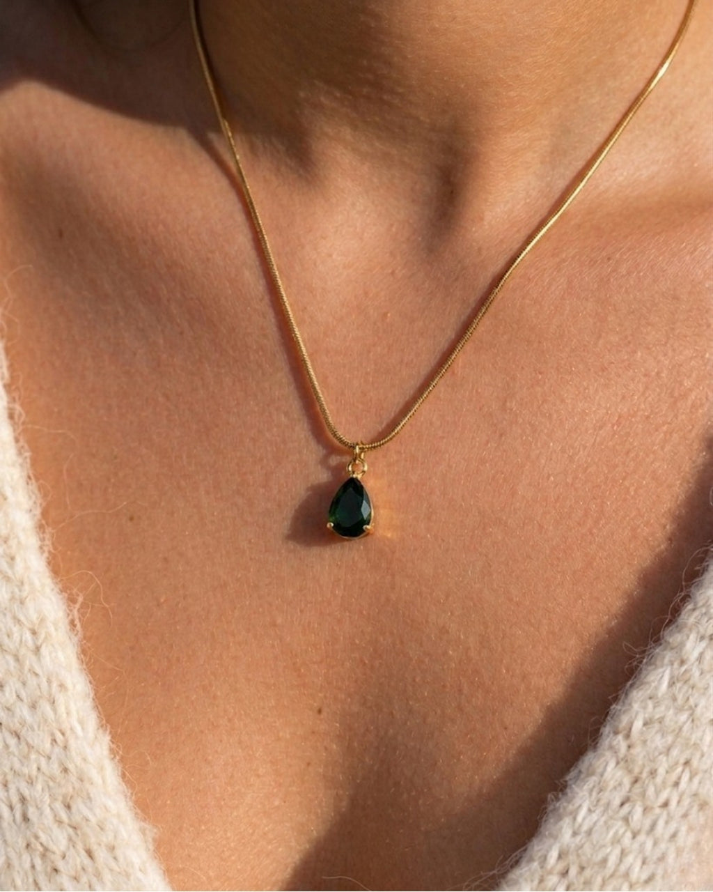 Emerald Drop Necklace